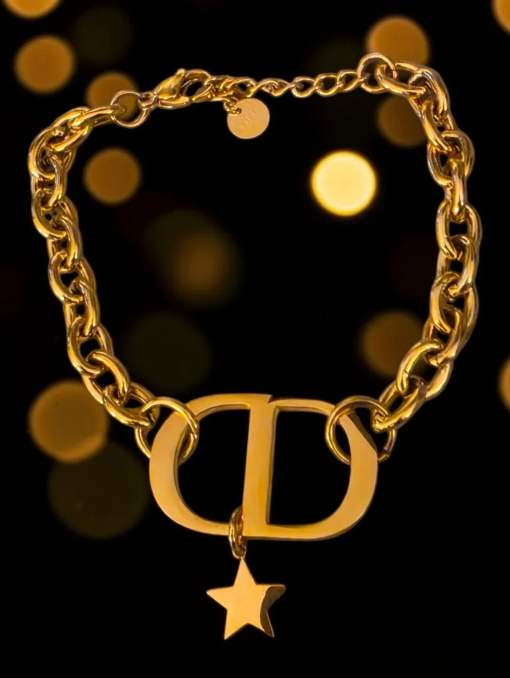 Gold Icon Star Charm Chain Bracelet